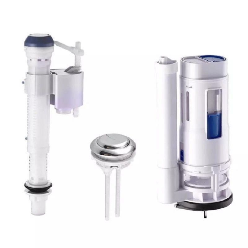 通用型马桶配件水箱进水阀排水阀通用坐便器按钮双按冲水器- - 豪华套餐