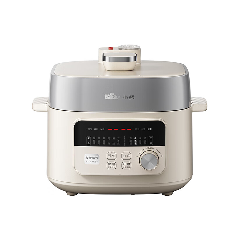 小熊Bear方形电压力锅大容量智能微电脑控制预约多功能灰电压力锅 YLB-D25F1-P01
