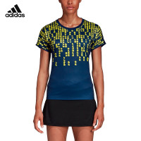 阿迪达斯 (adidas)2019新款宽松男女T恤运动休闲透气短袖 CW7065女款蓝色(S码-XXL码)