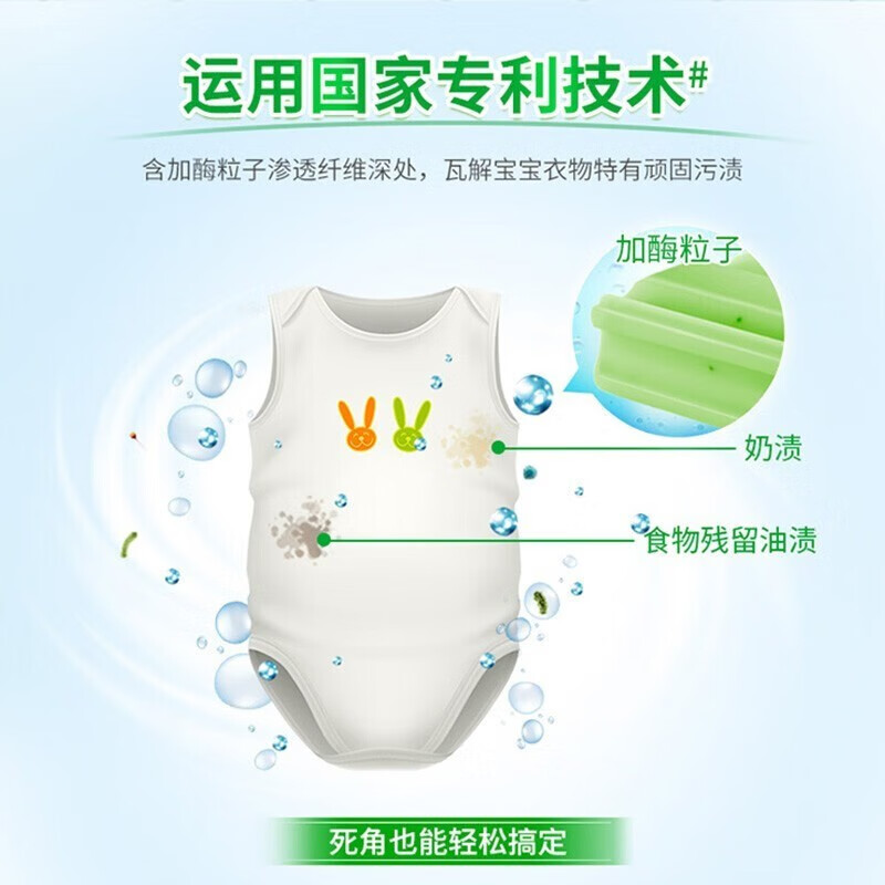 立白洗衣皂好爸爸Kispa肤粒子皂 肥皂洗衣皂酵素因子温和洁净婴儿宝宝可用 肤粒子皂210g*4块高清大图