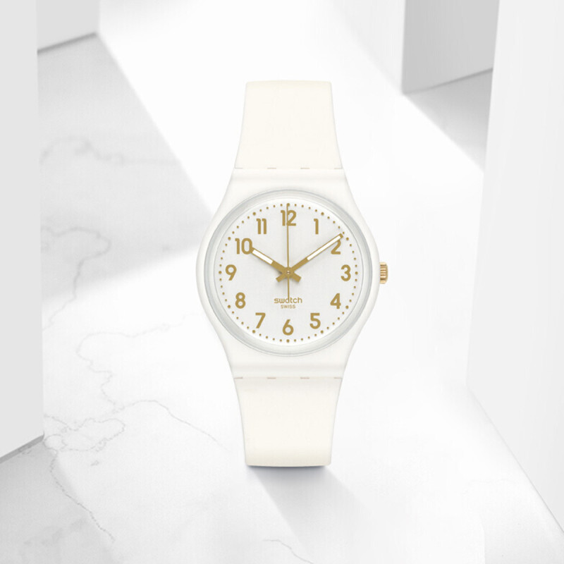 swatch斯沃琪瑞士手表简约夜光学生男女防水指针式石英表