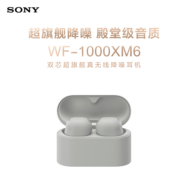 索尼(Sony) WF-1000XM6双芯超旗舰真无线降噪耳机 铂金银