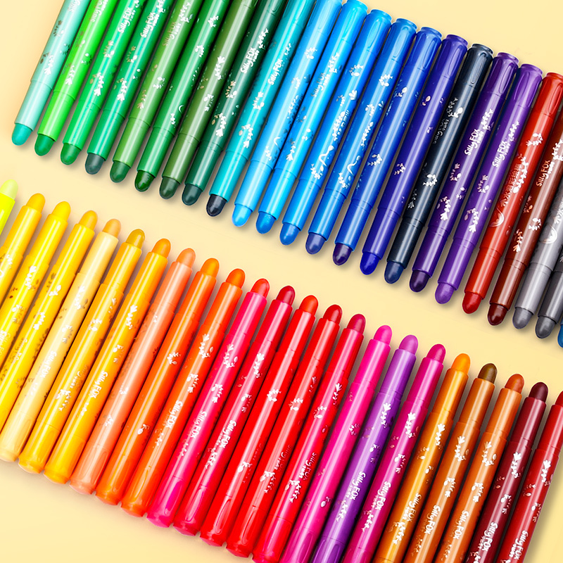 水溶性棒幼儿童幼儿园彩绘套装宝宝彩笔油画棒24色安全可蜡笔画笔水洗