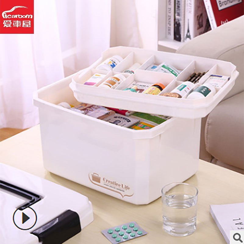 爱车屋(icaroom) 手提箱 药品收纳箱 大号