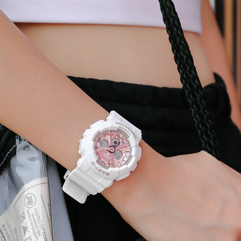 卡西欧(CASIO)手表BABY-G系列运动经典百搭多功能防水简约ins风石英表女表BA-130-7A1