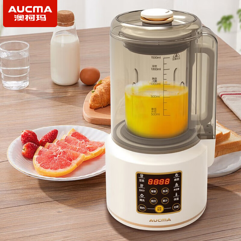 澳柯瑪 (AUCMA)家用多功能破壁机 SZ6015M80 降噪预约加热豆浆机1.5L大容量