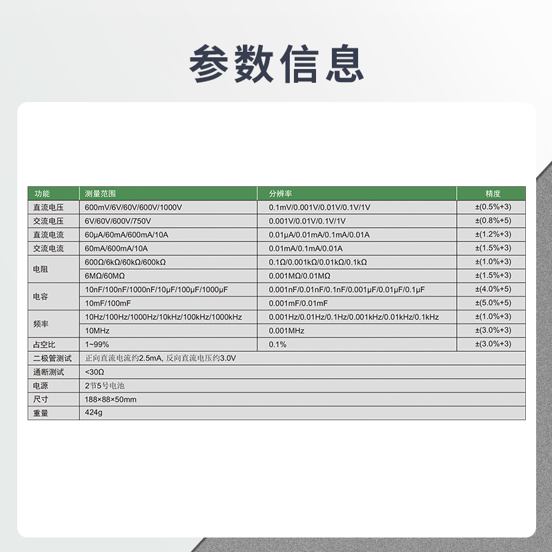 英示INSIZE数字万用表(带插孔指示灯)9246-180高清大图