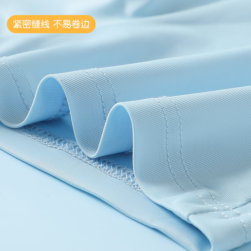 浪莎青少年冰丝内裤男夏季薄款发育期初高中学生大童四平角短裤头高清大图