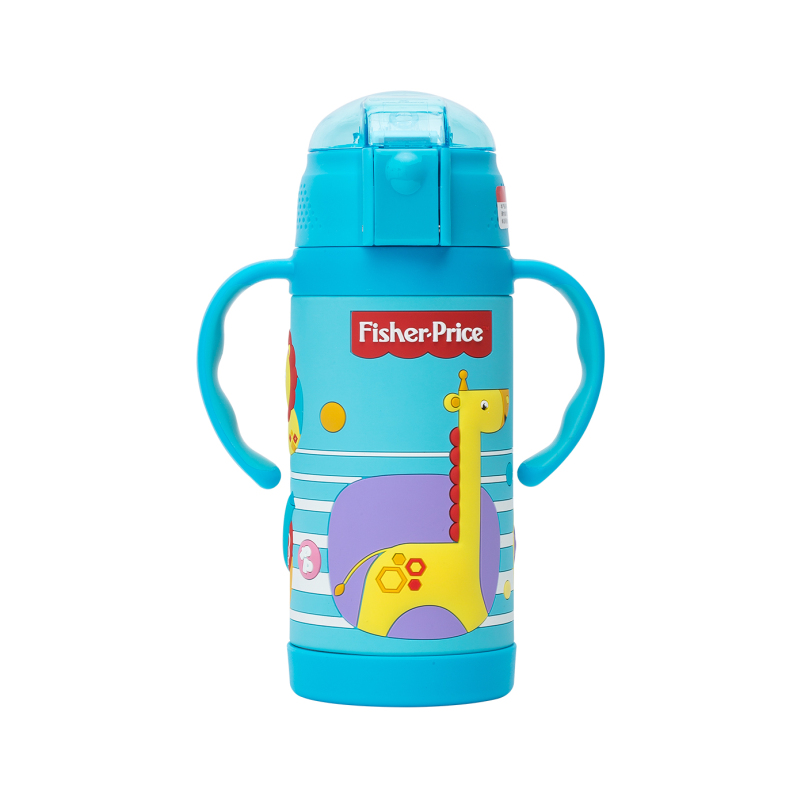 费雪牌(FISHER-PRICE) 母婴幼儿童抽真空保温杯套装带手柄 FP-8042B 蓝色 适用年龄:12个月以上
