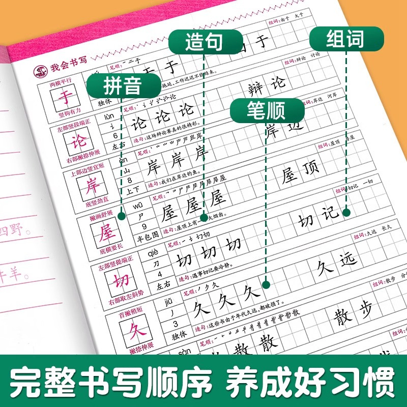 练字帖 一年级上 [正版]人教版小学同步练字帖一年级二年级三年级四年级五六年级上册下册字帖练字语文英语上 下小学生每日一