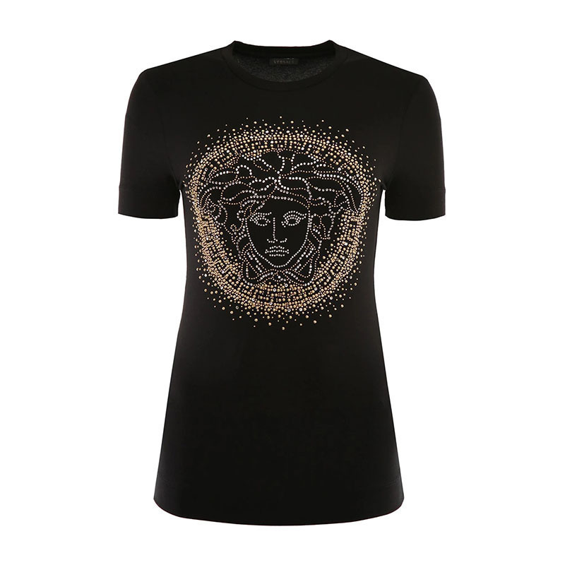 versace范思哲一线品牌春夏新品女士美杜莎头像短袖t恤a82241a213311a