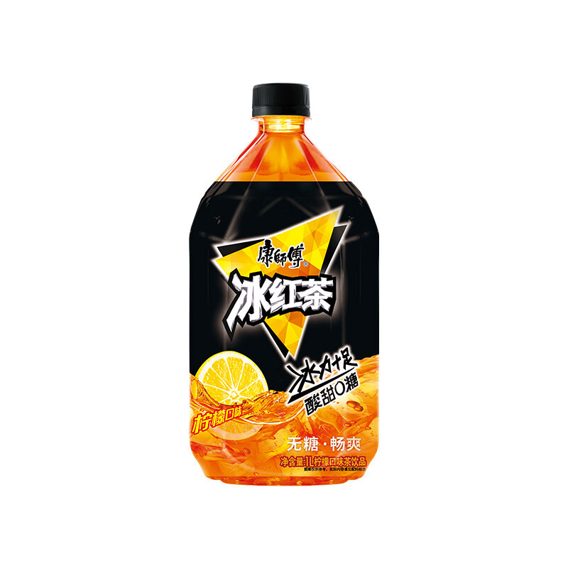 康师傅 无糖冰红茶 柠檬口味茶饮品 1L*12瓶