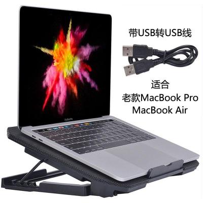 经典黑(带USB转USB线) 适用苹果macbookpro13.3散热器air13笔记本电脑底座支架16风扇