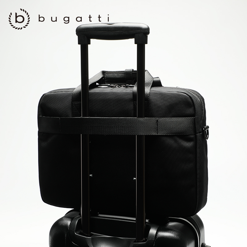 bugatti 德国轻奢品牌 男士简约商务公文包大容量牛津布15英寸高档手提笔记本电脑包单肩斜挎包男
