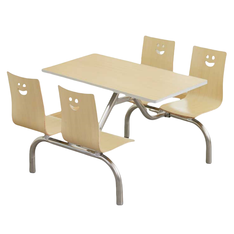 铭思达食堂连体餐桌四人位台高清大图