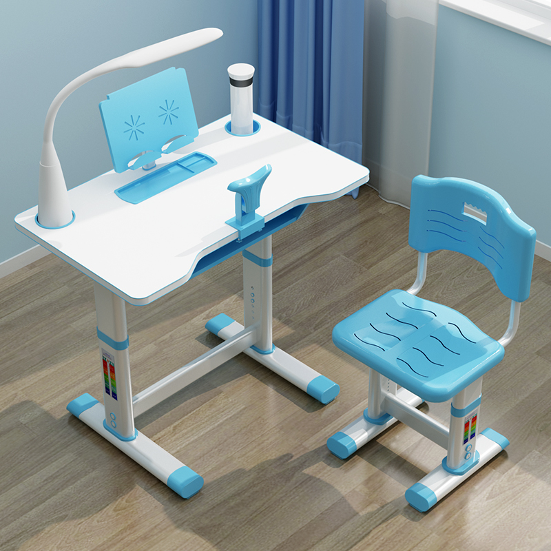 儿童学习桌家用书桌写字桌椅套装闪电客简约男孩女孩可升降小学生课