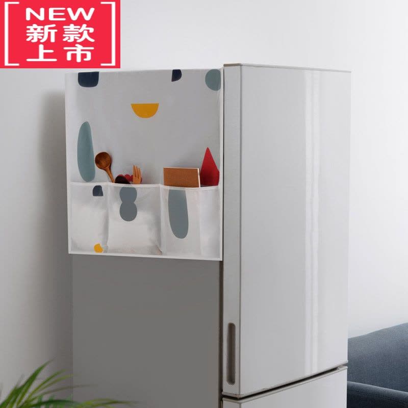 可莉允冰箱侧面收纳挂袋 家用可爱卡通防尘罩 塑料加厚防水盖布冰箱罩子图片