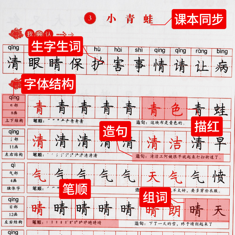 新版中小学生习字帖写字课课练1-6年级上下册任选人教版罗扬字帖一二三四五六七八年级防近视语文课本同步楷书规范要那本备注高清大图