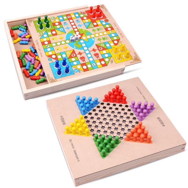 飞行棋 儿童跳棋木制能游戏棋五子棋象棋斗兽棋益智成人玩具|五子棋