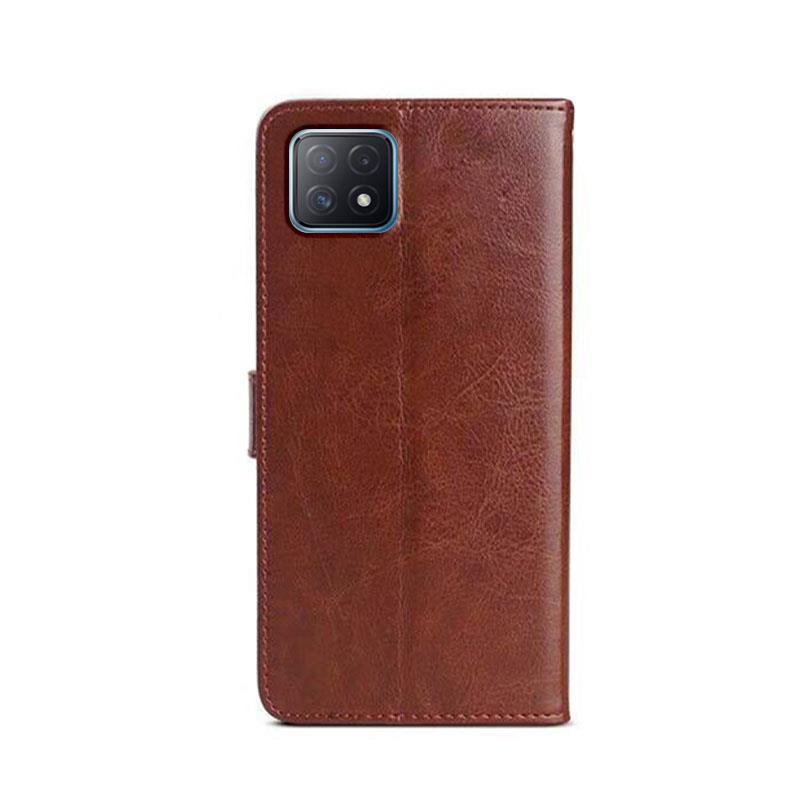 oppo a72 5g版手机壳oppoa72翻盖皮套opa钱包款可插卡防摔男女士 棕色