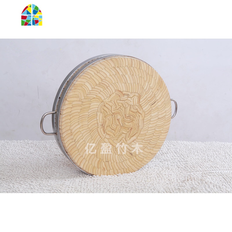 圆菜板竹菜板竹片圆砧板加厚剁肉剁骨圆形菜墩案板切菜板 FENGHOU 38CM*厚4.0(送砧板架和筷子)高清大图