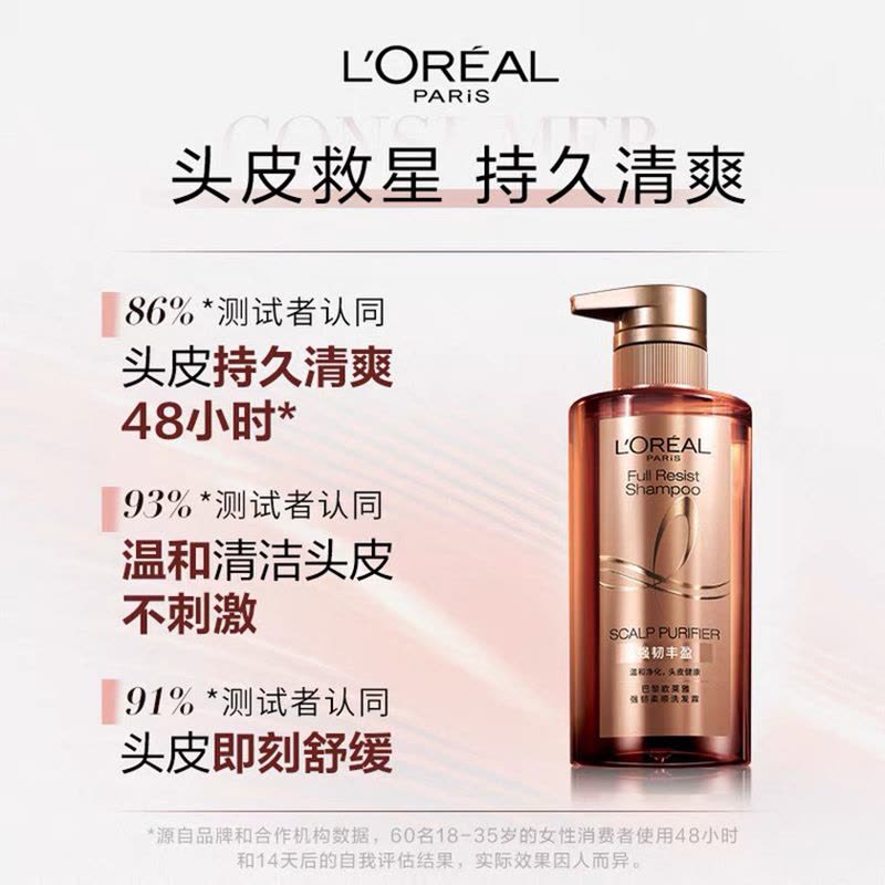 巴黎欧莱雅生姜丰盈洗发露强韧柔顺防断发660ml洗发水图片
