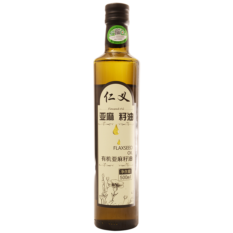 仁义 有机压榨亚麻籽油500ml 非转基因 物理压榨 辅食油
