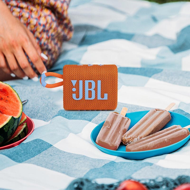JBL GO3 音乐金砖三代 便携式蓝牙音箱 低音炮 户外音箱 迷你小音响 充电长续航 防水防尘 设计橙色