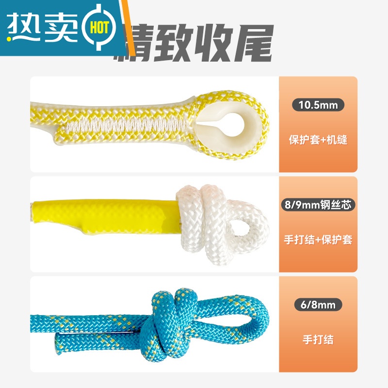 敬平加粗晾衣绳室外晒被子固定卡扣户外凉衣服绳子器防风防滑免打孔 10.5mm柠檬黄/10米(送大号晒被夹4个)高清大图