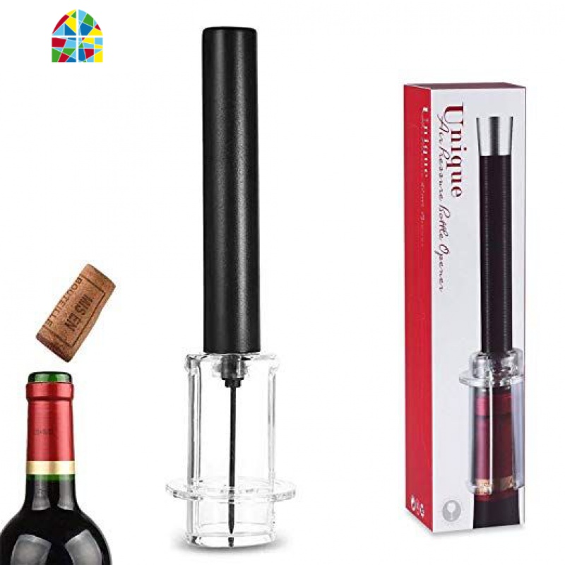 红酒开瓶器红酒创意带割纸刀酒具针式启瓶器送割刀 FENGHOU 黑灰色老款气压