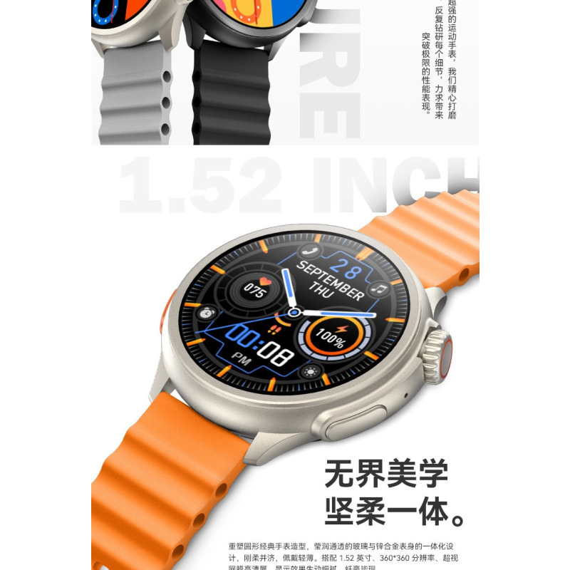 正品新款HW3智能手表无线充电蓝牙通话全屏触摸多国语言微信电话提醒男款女款腕