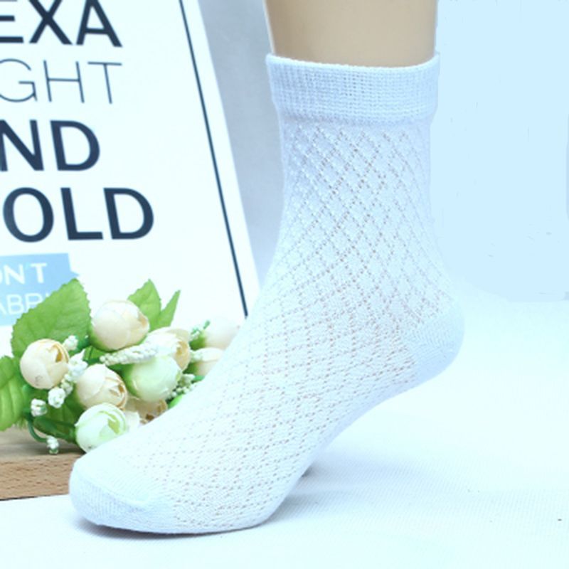 儿童袜子棉夏季薄款中筒网眼袜春夏春秋超薄透气中大童短袜