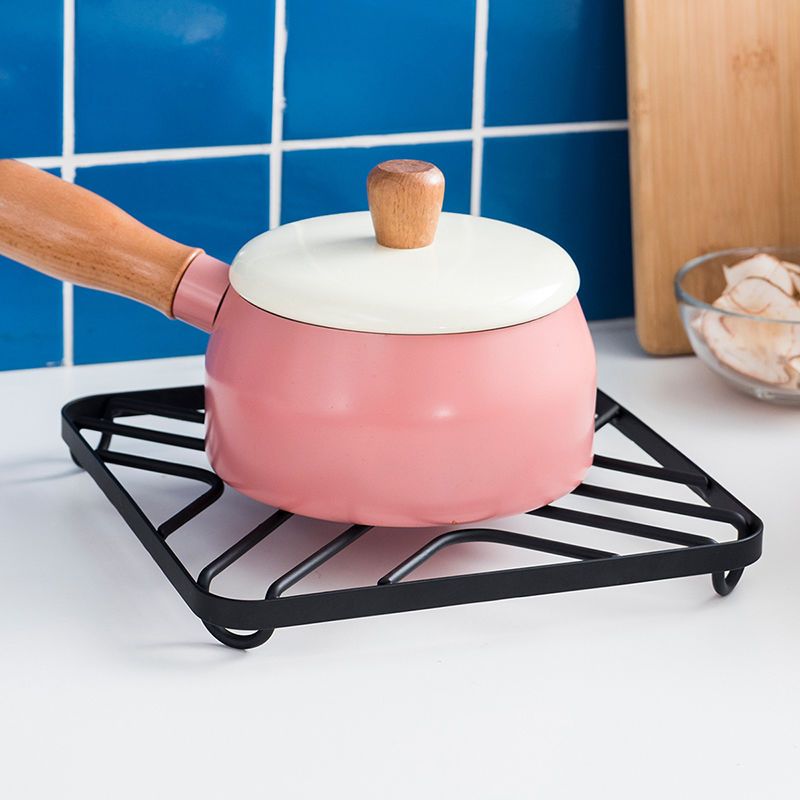 一套2件欧润哲2只装日式扁铁隔热锅垫锅架收纳架锅具置物架托架铁艺