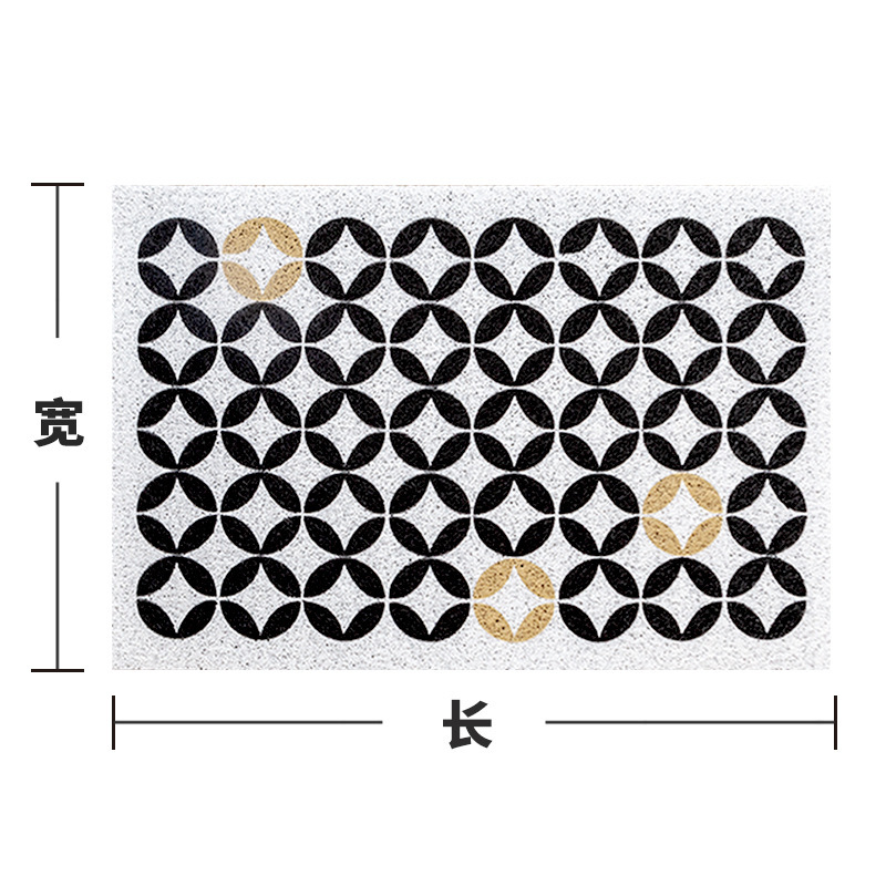 幸福派丝圈门垫入户门地垫脚踏垫进门脚垫客厅门口防滑垫几何图案家用