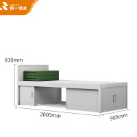 精一博诚营具床钢制床带鞋柜员工公寓宿舍床单层铁床单人床0.9米