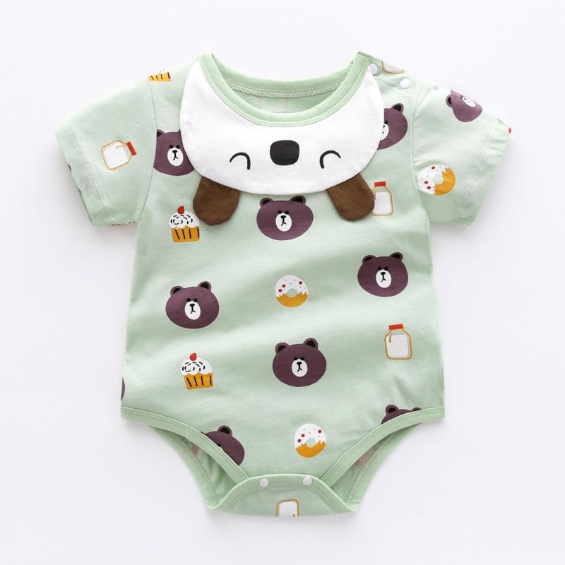 夏季婴儿包屁衣连体衣男女宝宝三角哈衣短袖夏装衣服纯棉爬服家居服