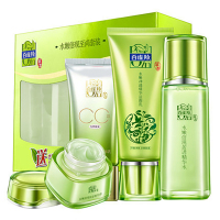百雀羚(PECHOIN)水嫩倍现护肤套装（95g+100ml+50g+40g）「盈泽保湿 舒缓均衡」通用补水保湿控油