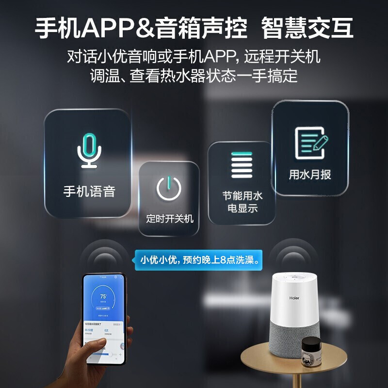 海尔(Haier)50升电热水器 双胆变频速热 纤薄体积 镁棒免更换 健康可视化 8倍水量EC5003-PAD5(U1)高清大图