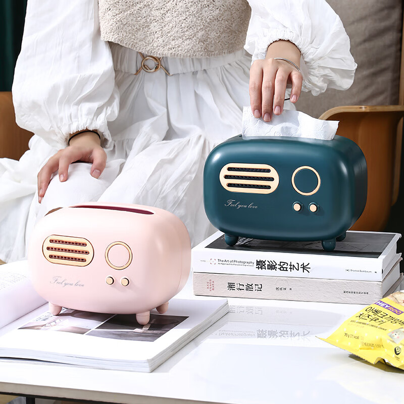 谋福 纸巾盒 洗漱台餐桌茶几抽纸收纳盒(大号蔓越红放大号抽纸,卷纸)高清大图