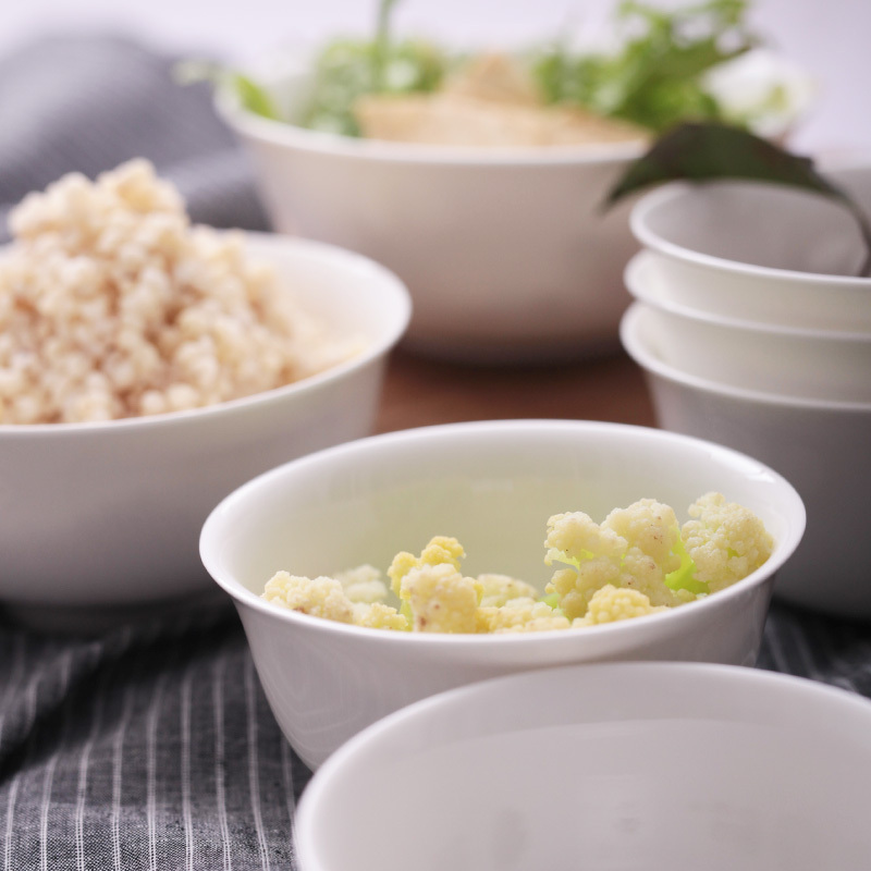 唐山润家骨瓷碗家用碗纯白陶瓷碗4.5英寸骨瓷碗饭店餐具套装汤碗面碗吃饭米饭碗小碗