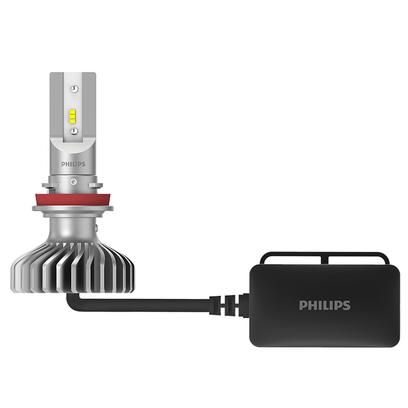飞利浦(PHILIPS)极昼光LED H11汽车灯泡大灯近光灯远光灯2支装 增亮200%酷炫白光6000K精准光型快速安