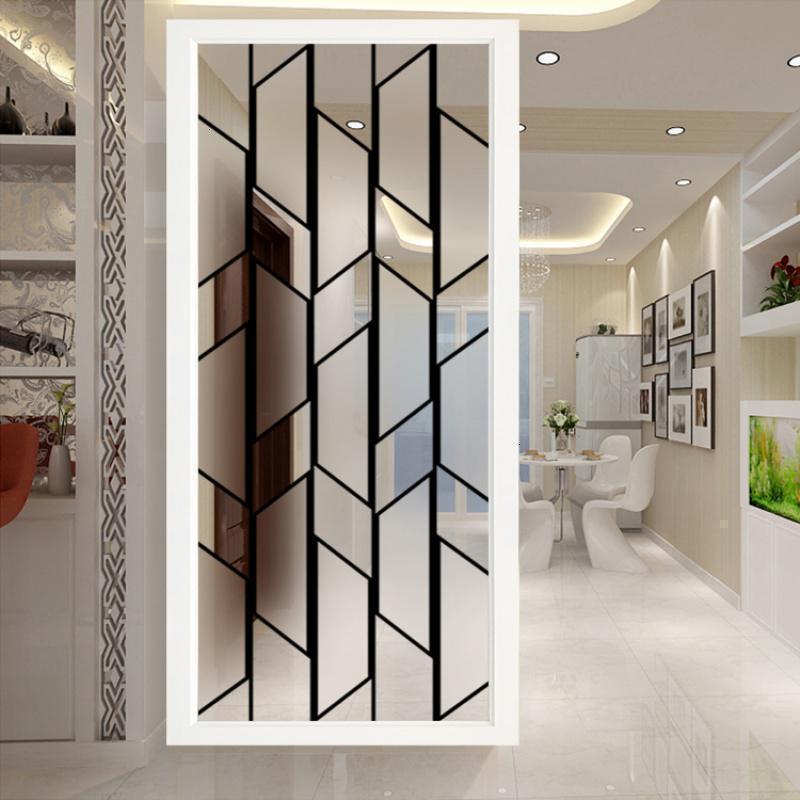 森美人花窗pf-ys32 森美人现代简约入户玻璃屏风客厅隔断墙磨砂透光