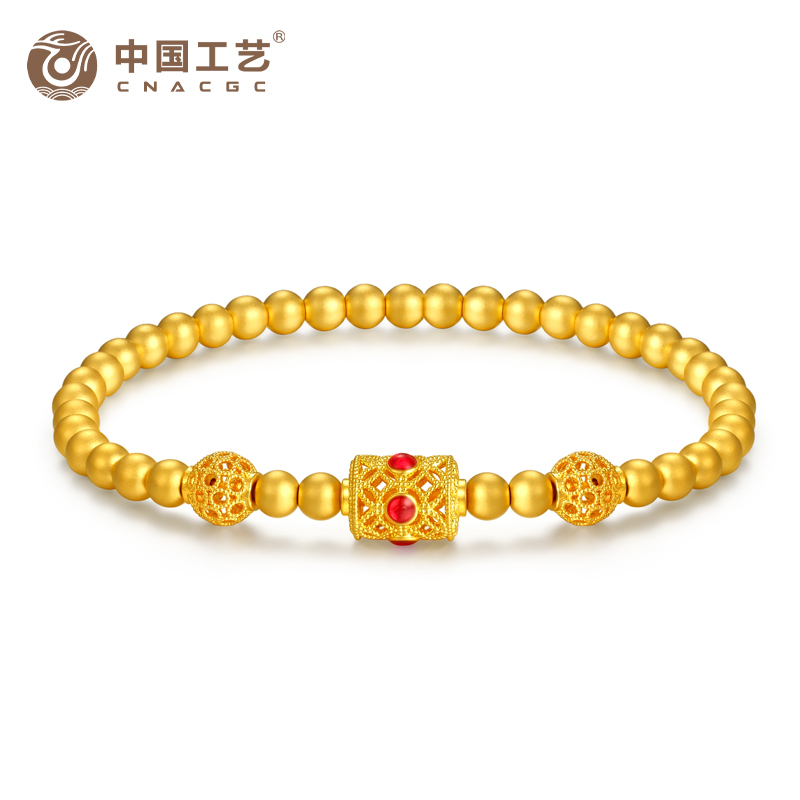 中国工艺古法金珠手串国潮风韵财源滚滚手串