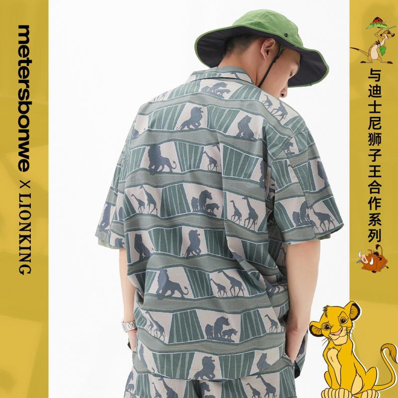 [1件5折价:139.5]美特斯邦威男MTEE迪士尼狮子王满印短袖衬衫