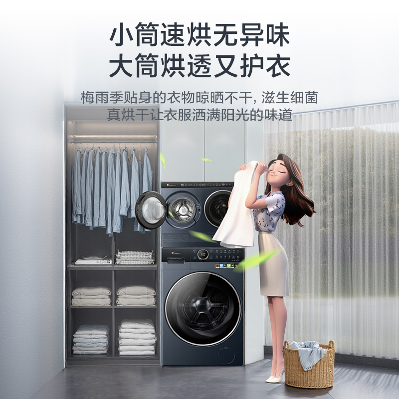 小天鹅(LittleSwan)懒人三筒洗衣机 滚筒洗衣机 可叠放[迷你小乌梅]分区洗TNDD20+K700高清大图