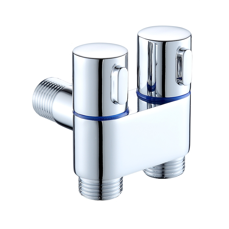 三通角阀一进二出双控开关分水阀马桶洗衣机一分二双出两出水龙头