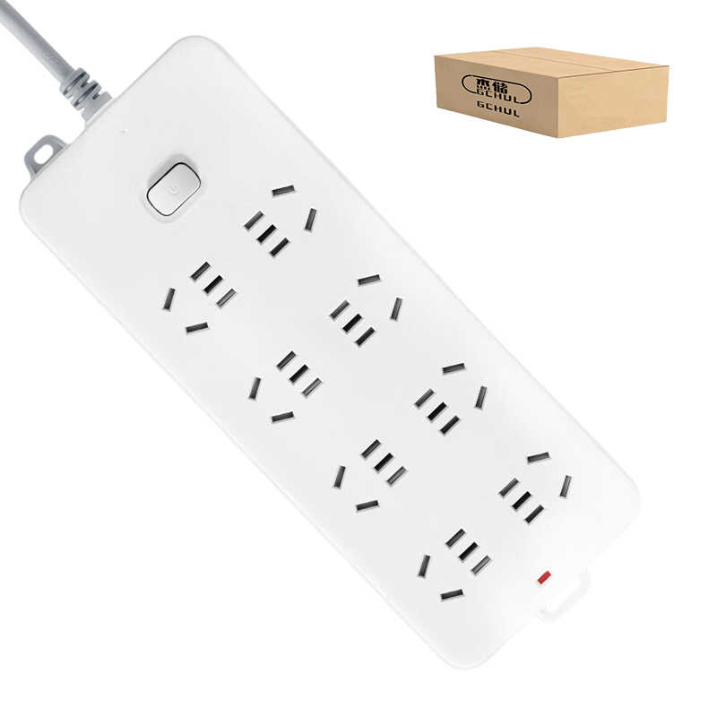 杰储(GCHUL) CPP120 5米 8插位 2500W 接线板 (计价单位:个) 白色高清大图