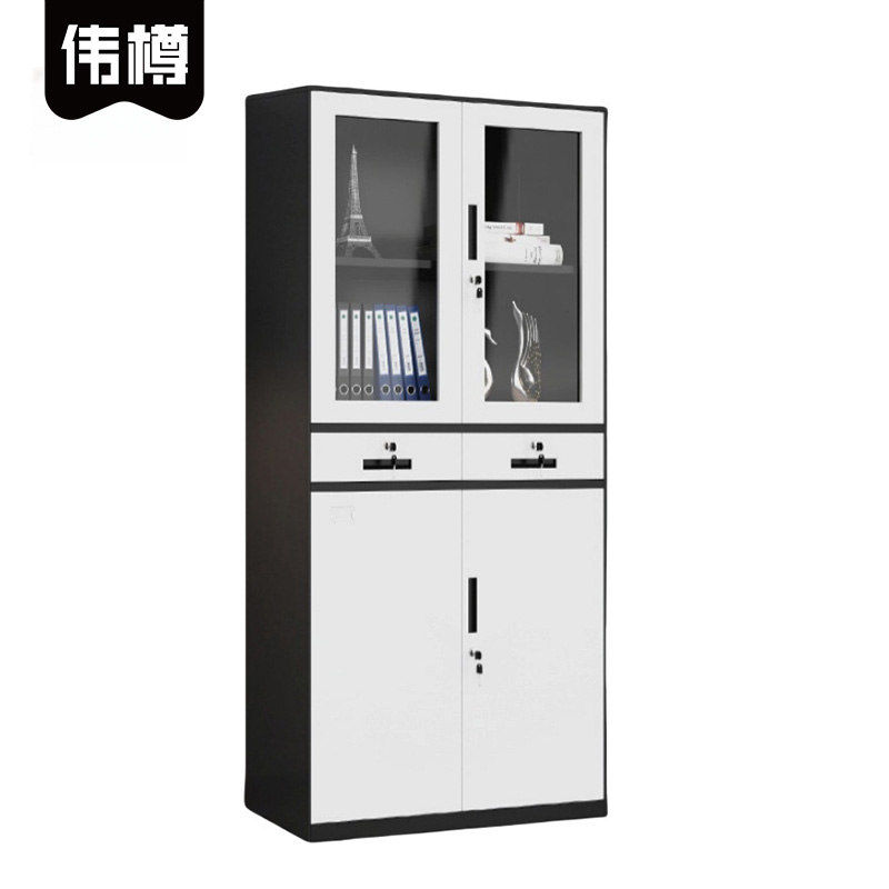 伟樽资料柜灰套白中二斗900*400*1850mm台高清大图