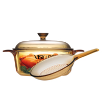 美国康宁(VISIONS)锅具套装VS12+VSS9 晶彩透明锅1.25L+1.5L(24CM)汤锅煮锅炒锅煎锅组
