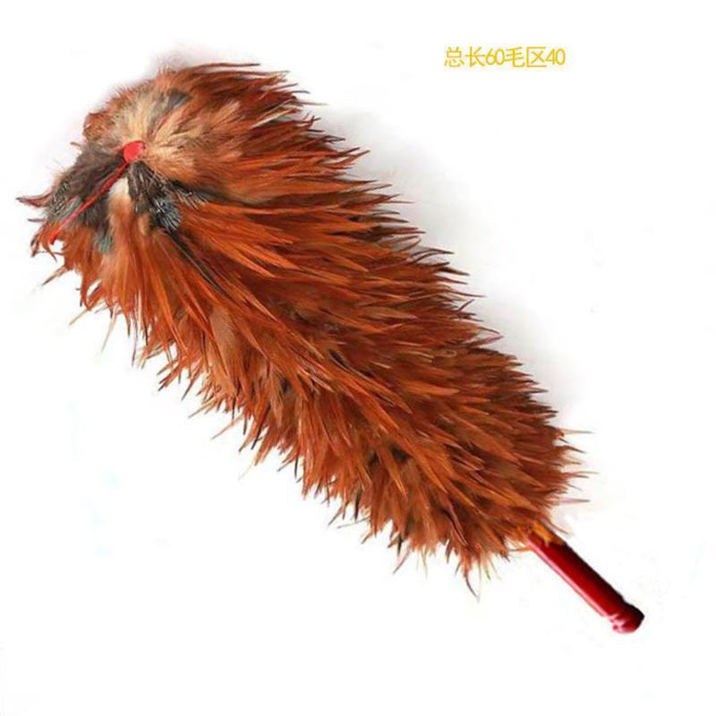 静电真鸡毛掸子除尘家用扫灰不掉毛车用清洁擦灰神器鸡毛扫帚擦车60